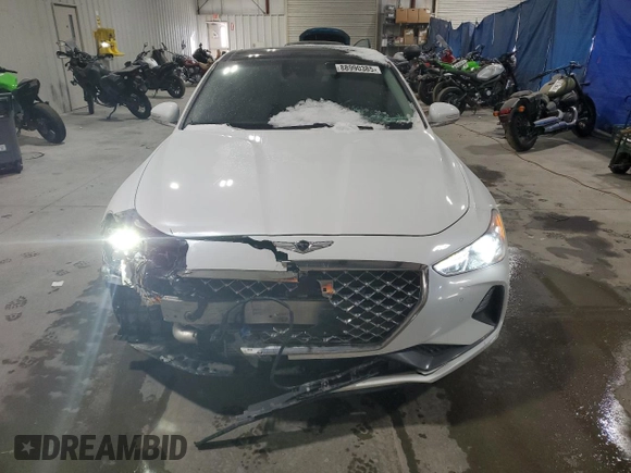 2021 Genesis G70 2.0T with VIN KMTG44LAXMU070314, listed as a Copart auction lot 88990385 with 52,517 mi miles and Salvage title. Bid and sale history available at DreamBid. Image 5.