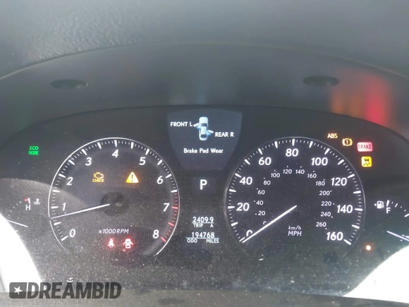 2011 Lexus LS 460 with VIN JTHBL5EF0B5107595, listed as a IAAI auction lot 42113339 with 194,768 mi miles and . Bid and sale history available at DreamBid. Image 7.