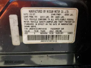 2007 Infiniti G35 Journey with VIN JNKBV61E37M719106, listed as a Copart auction lot 52534495 with 127,479 mi miles and Salvage Title. Bid and sale history available at DreamBid. Image 12.