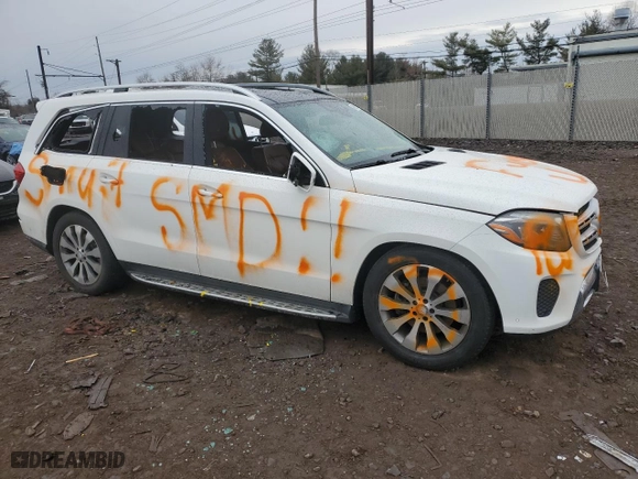 2017 Mercedes-Benz GLS with VIN 4JGDF6EEXHA804573, listed as a Copart auction lot 46919055 with 133,359 mi miles and Salvage Title. Bid and sale history available at carsss.com. Image 4.