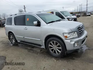 2008 Infiniti QX56 with VIN 5N3AA08D78N908987, listed as a Copart auction lot 53823375 with 124,422 mi miles and Clean Title. Bid and sale history available at carsss.com. Image 4.