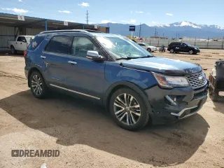 2018 Ford Explorer Platinum with VIN 1FM5K8HT8JGB08741, listed as a Copart auction lot 57678785 with 81,335 mi miles and Salvage title. Bid and sale history available at DreamBid. Image 4.