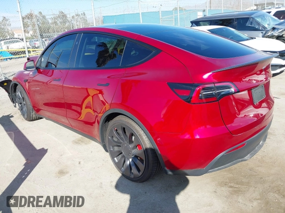 2024 Tesla Model Y Performance with VIN 7SAYGDEF3RF032980, listed as a IAAI auction lot 41619450 with 12,105 mi miles and . Bid and sale history available at DreamBid. Image 3.
