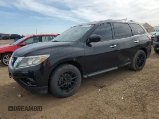 2014 Nissan Pathfinder SV with VIN 5N1AR2MM2EC622362, listed as a Copart auction lot 59240185 with 116,896 mi miles and Salvage title. Bid and sale history available at DreamBid. Image 1.