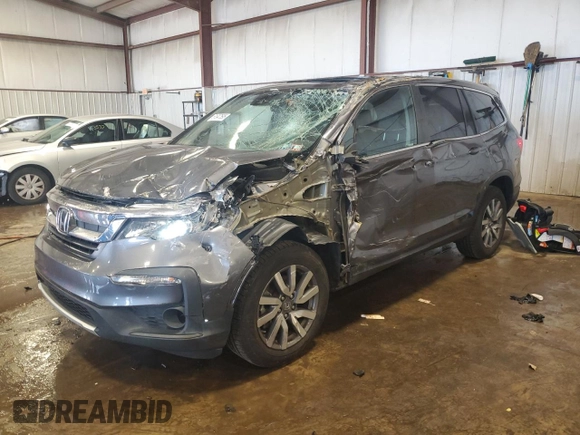 2019 Honda Pilot EX-L z VIN 5FNYF6H58KB100677, wystawiony jako Copart lot #61347595 z przebiegiem 59 987 mil mil oraz Szkoda całkowita • Salvage title. Historia ofert i sprzedaży dostępna na DreamBid. Obrazek 1.