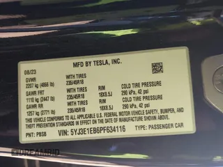 2023 Tesla Model 3 Long Range with VIN 5YJ3E1EB6PF634116, listed as a IAAI auction lot 41814670 with 47,801 mi miles and . Bid and sale history available at DreamBid. Image 9.
