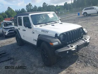2021 Jeep Wrangler Unlimited Willys с VIN 1C4HJXDM8MW577187, выставлен на аукционе IAAI как лот 42731864 с пробегом 71 256 миль миль и . История ставок и продаж доступна на DreamBid. Изображение 1.