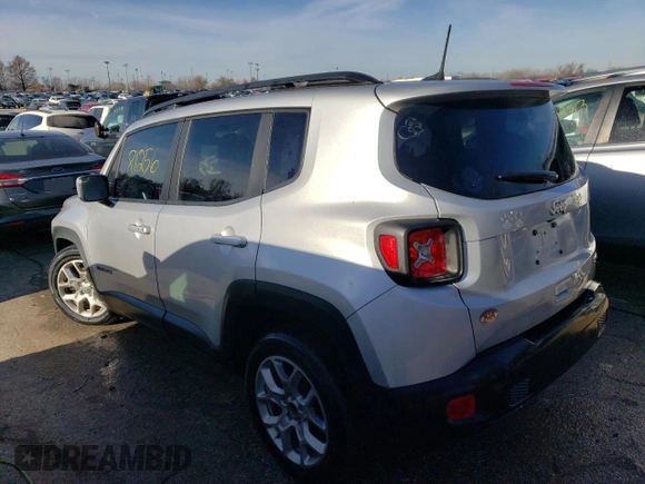 2018 Jeep Renegade Latitude with VIN ZACCJABB2JPJ35522, listed as a Copart auction lot 80332793 with 81,256 mi miles and Salvage title. Bid and sale history available at DreamBid. Image 2.