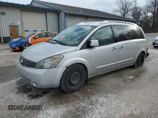 2007 Nissan Quest S with VIN 5N1BV28U27N128407, listed as a Copart auction lot 86583964 with 186,644 mi miles and Salvage Title. Bid and sale history available at carsss.com. Image 1.
