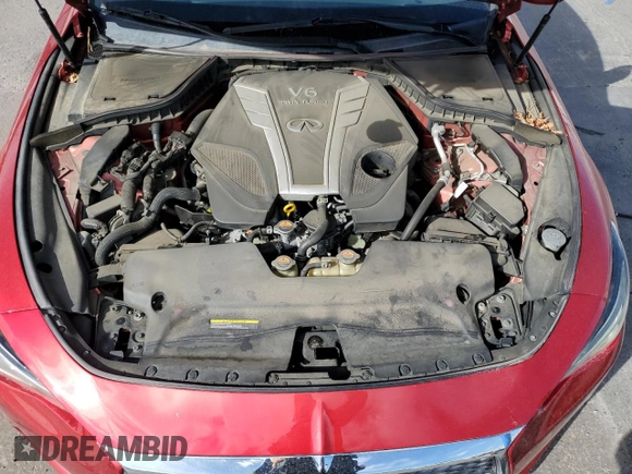 2017 Infiniti Q60 Red Sport 400 with VIN JN1FV7EL3HM701520, listed as a Copart auction lot 57169565 with 103,761 mi miles and Salvage title. Bid and sale history available at DreamBid. Image 11.