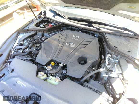 2020 Infiniti Q50 Red Sport 400 with VIN JN1FV7AP2LM630098, listed as a IAAI auction lot 41828404 with 33,962 mi miles and . Bid and sale history available at DreamBid. Image 10.