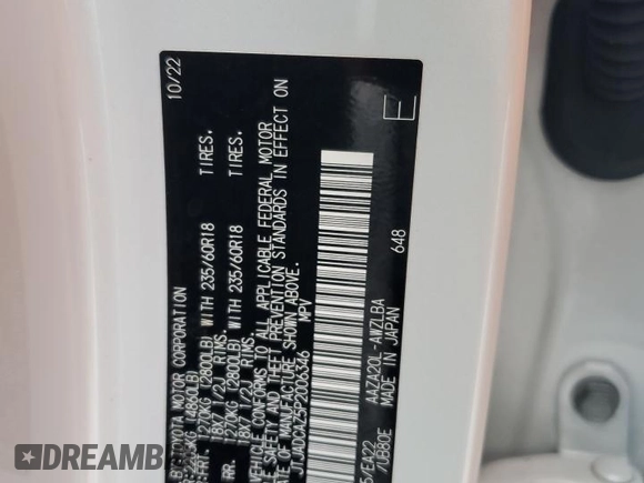 2023 Lexus NX 250 with VIN JTJADCAZ5P2006346, listed as a Copart auction lot 74574774 with Not provided miles and Salvage title. Bid and sale history available at DreamBid. Image 14.