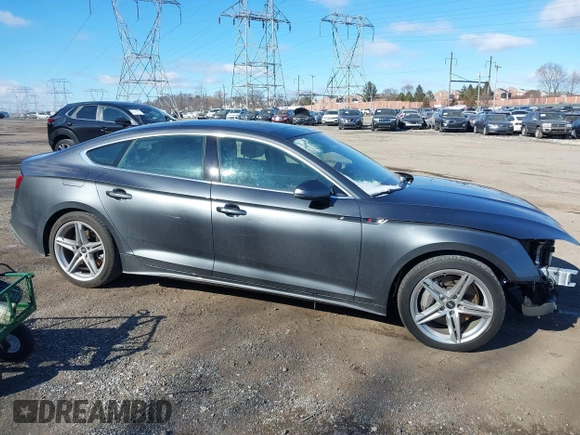 2021 Audi A5 Sportback S line Premium Plus with VIN WAUFACF52MA047877, listed as a IAAI auction lot 41643604 with 34,912 mi miles. Bid and sale history available at carsss.com. Image 1.