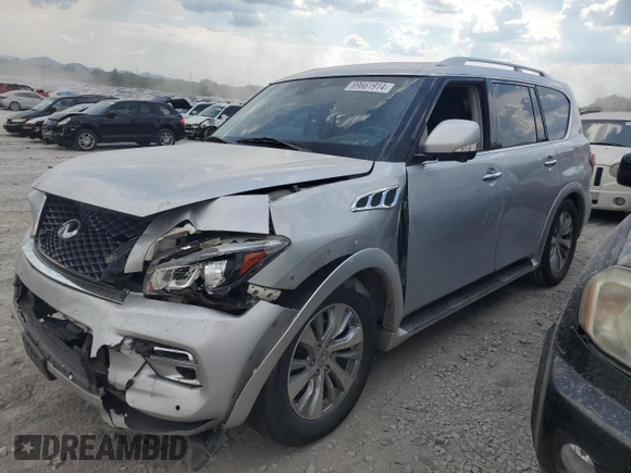 2017 Infiniti QX80 with VIN JN8AZ2NE0H9150244, listed as a Copart auction lot 69661914 with 0 mi miles and Salvage Title. Bid and sale history available at carsss.com. Image 1.