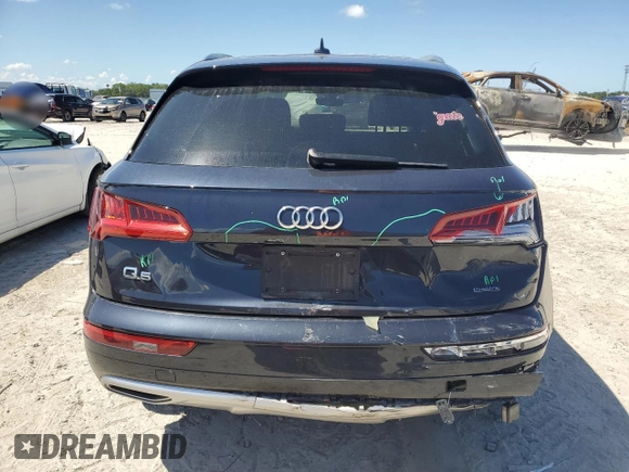 2019 Audi Q5 Premium with VIN WA1ANAFYXK2117563, listed as a Copart auction lot 61355445 with 49,209 mi miles and Salvage title. Bid and sale history available at DreamBid. Image 6.