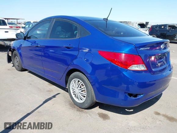 2014 Hyundai Accent GLS with VIN KMHCT4AE0EU655857, listed as a IAAI auction lot 41987827 with 172,535 mi miles. Bid and sale history available at carsss.com. Image 3.