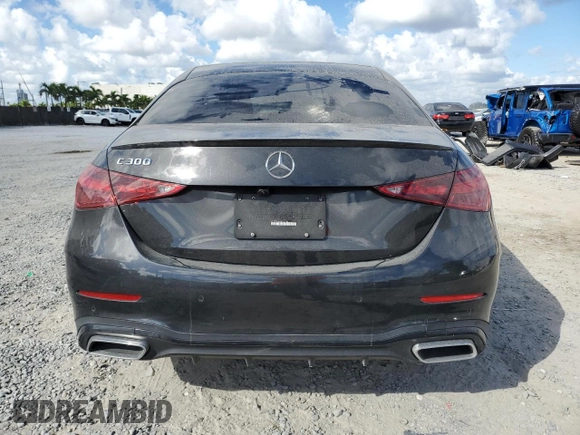 2022 Mercedes-Benz C 300 with VIN W1KAF4GB5NR057756, listed as a Copart auction lot 43812115 with 58,810 mi miles and Non Repairable. Bid and sale history available at DreamBid. Image 6.