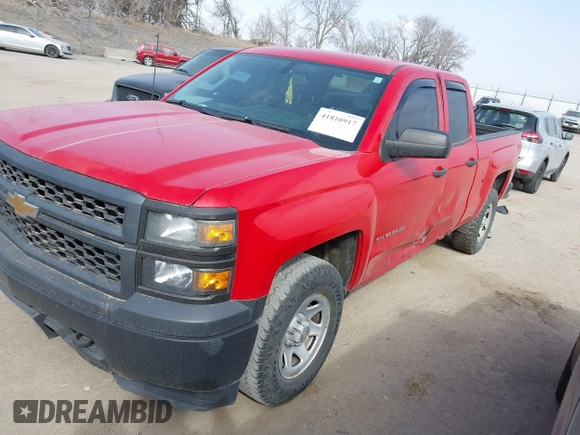 2014 Chevrolet Silverado 1500 Work Truck with VIN 1GCVKPEH0EZ255239, listed as a IAAI auction lot 41810917 with 132,821 mi miles and . Bid and sale history available at DreamBid. Image 2.