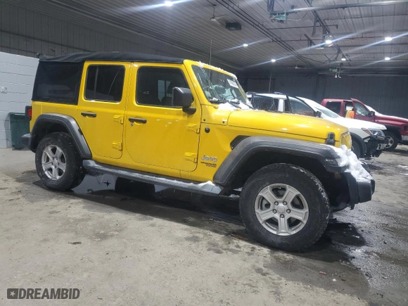 2019 Jeep Wrangler Unlimited Sport S with VIN 1C4HJXDN3KW683634, listed as a Copart auction lot 41966155 with 60,112 mi miles and Salvage Title. Bid and sale history available at carsss.com. Image 4.
