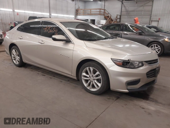 2016 Chevrolet Malibu LT with VIN 1G1ZE5ST3GF236655, listed as a IAAI auction lot 41756346 with 128,500 mi miles and . Bid and sale history available at DreamBid. Image 1.
