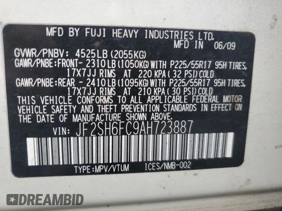 2010 Subaru Forester XT Limited с VIN JF2SH6FC9AH723887, выставлен на аукционе Copart как лот 51711535 с пробегом 194 956 миль миль и Списание • Salvage title. История ставок и продаж доступна на DreamBid. Изображение 15.