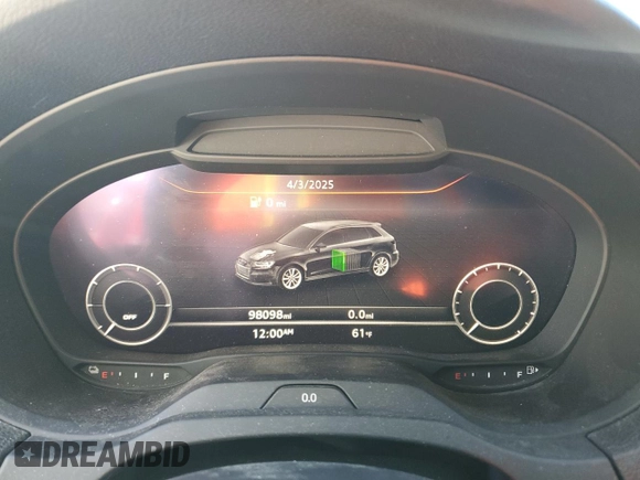 2017 Audi A3 Sportback e-tron Premium Plus with VIN WAUTPBFF2HA058520, listed as a Copart auction lot 52887145 with 98,098 mi miles and Clean Title. Bid and sale history available at carsss.com. Image 9.
