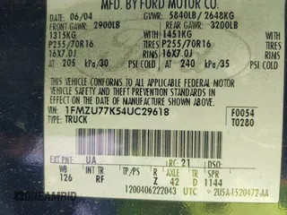 2004 Ford Explorer Sport Trac XLS с VIN 1FMZU77K54UC29618, выставлен на аукционе IAAI как лот 42168738 с пробегом 275 871 миль миль и . История ставок и продаж доступна на DreamBid. Изображение 9.