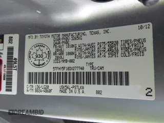2013 Toyota Tundra Limited z VIN 5TFHY5F10DX277740, wystawiony jako IAAI lot #41085086 z przebiegiem 244 200 mil mil oraz . Historia ofert i sprzedaży dostępna na DreamBid. Obrazek 9.
