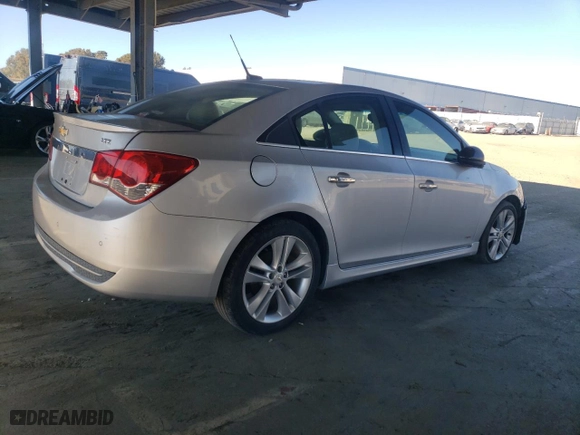 2012 Chevrolet Cruze LTZ with VIN 1G1PH5SC4C7135854, listed as a Copart auction lot 50273535 with 163,430 mi miles and Clean Title. Bid and sale history available at carsss.com. Image 3.