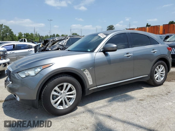 2017 Infiniti QX70 z VIN JN8CS1MU8HM142437, wystawiony jako Copart lot #66139144 z przebiegiem 104 241 mil mil oraz Szkoda całkowita • Salvage title. Historia ofert i sprzedaży dostępna na DreamBid. Obrazek 1.