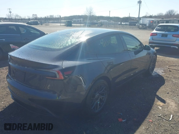2024 Tesla Model 3 with VIN 5YJ3E1EA6RF728507, listed as a IAAI auction lot 41730403 with 17,563 mi miles and . Bid and sale history available at DreamBid. Image 4.