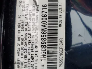 1992 Honda Accord LX with VIN 1HGCB9856NA008716, listed as a Copart auction lot 87324824 with 181,735 mi miles and Salvage Title. Bid and sale history available at carsss.com. Image 15.