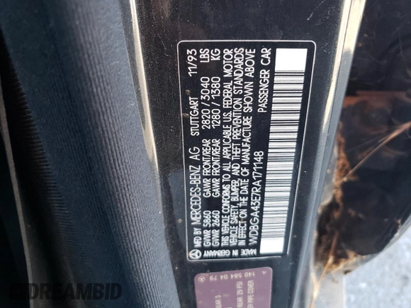 1994 Mercedes-Benz S with VIN WDBGA43E7RA171148, listed as a Copart auction lot 75522703 with 91,894 mi miles and Clean Title. Bid and sale history available at DreamBid. Image 12.