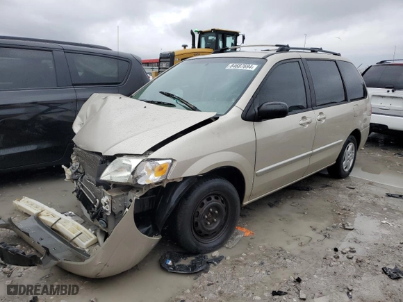 2001 Mazda MPV DX with VIN JM3LW28G410200381, listed as a Copart auction lot 84687694 with 0 mi miles and Salvage Title. Bid and sale history available at carsss.com. Image 1.