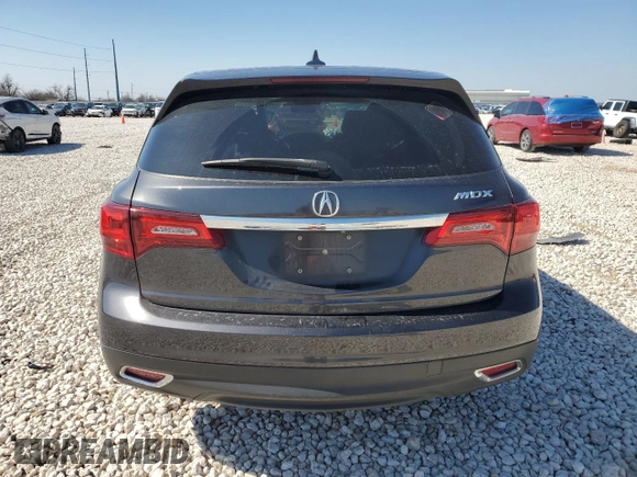 2016 Acura MDX w/Tech with VIN 5FRYD3H43GB009530, listed as a Copart auction lot 46064515 with 0 mi miles and Salvage Title. Bid and sale history available at carsss.com. Image 6.