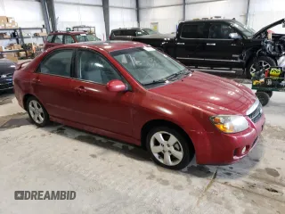2008 Kia Spectra EX with VIN KNAFE121985020976, listed as a Copart auction lot 52587494 with 82,375 mi miles and Salvage Title. Bid and sale history available at carsss.com. Image 4.