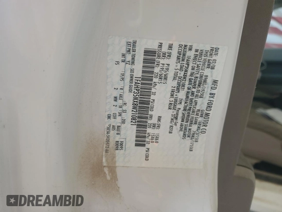 2008 Ford Focus SE with VIN 1FAHP35NX8W210821, listed as a Copart auction lot 51229155 with 108,154 mi miles and Salvage Title. Bid and sale history available at DreamBid. Image 12.