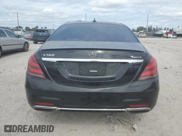 2018 Mercedes-Benz S 560 with VIN WDDUG8GB0JA384253, listed as a Copart auction lot 76186244 with 73,378 mi miles and Non Repairable. Bid and sale history available at DreamBid. Image 6.