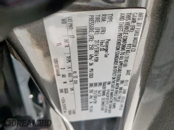 2015 Ford Focus SE with VIN 1FADP3F27FL313650, listed as a Copart auction lot 57183745 with 95,413 mi miles and Clean title. Bid and sale history available at DreamBid. Image 12.