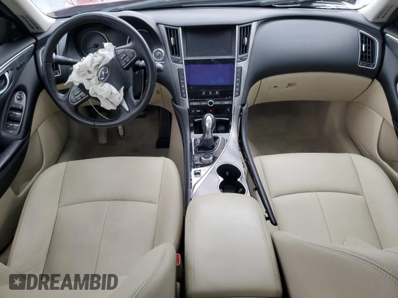 2016 Infiniti Q50 Premium with VIN JN1EV7AP8GM302802, listed as a Copart auction lot 88995315 with Not provided miles and Salvage title. Bid and sale history available at DreamBid. Image 8.