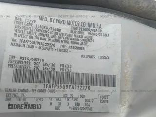 2000 Ford Taurus SES with VIN 1FAFP55U9YA122270, listed as a IAAI auction lot 30771196 with 136,621 mi miles and . Bid and sale history available at DreamBid. Image 9.
