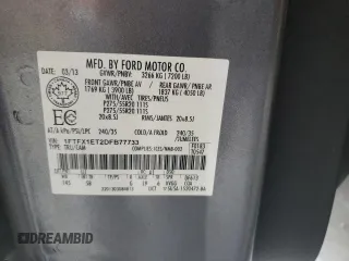 2013 Ford F-150 XL with VIN 1FTFX1ET2DFB77733, listed as a Copart auction lot 59107995 with Not provided miles and Salvage title. Bid and sale history available at DreamBid. Image 12.