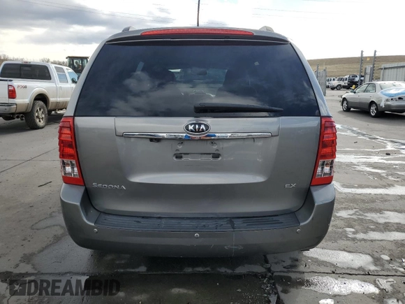 2012 Kia Sedona EX with VIN KNDMH4C76C6445077, listed as a Copart auction lot 49629305 with 184,377 mi miles and Salvage Title. Bid and sale history available at carsss.com. Image 6.