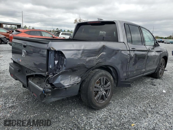 2020 Honda Ridgeline Sport with VIN 5FPYK2F11LB000823, listed as a Copart auction lot 45913705 with 28,093 mi miles and Non repairable. Bid and sale history available at DreamBid. Image 3.