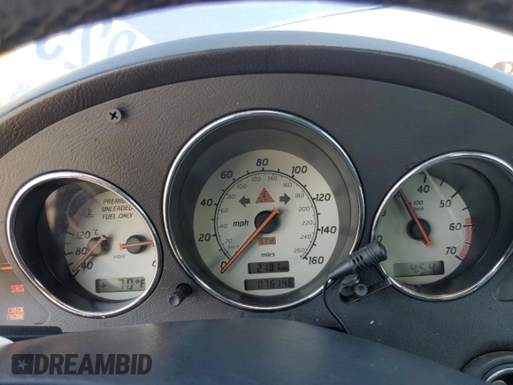 1998 Mercedes-Benz SLK 230/320 with VIN WDBKK47F7WF067901, listed as a Copart auction lot 55122585 with 76,748 mi miles and Salvage title. Bid and sale history available at DreamBid. Image 9.