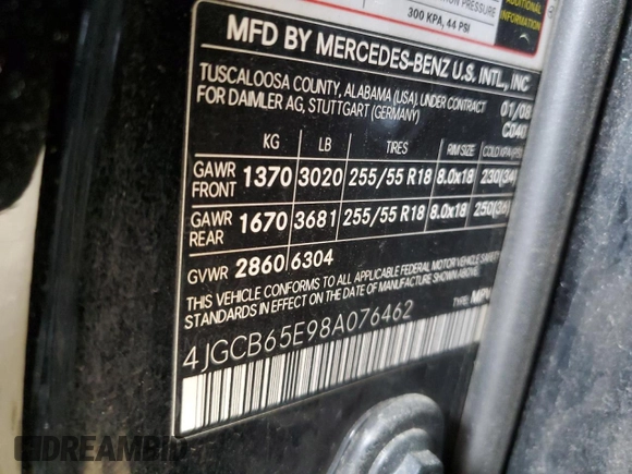 2008 Mercedes-Benz R 3.5L с VIN 4JGCB65E98A076462, выставлен на аукционе Copart как лот 54045505 с пробегом 188 603 миль миль и Списание • Salvage title. История ставок и продаж доступна на DreamBid. Изображение 13.