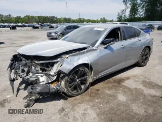 2022 Acura TLX Technology with VIN 19UUB5F49NA000147, listed as a Copart auction lot 52484745 with 55,384 mi miles and Salvage title. Bid and sale history available at DreamBid. Image 1.