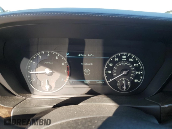 2018 Genesis G90 5.0L Ultimate with VIN KMHG54JH3JU039019, listed as a Copart auction lot 76333504 with 56,296 mi miles and Salvage Title. Bid and sale history available at carsss.com. Image 9.