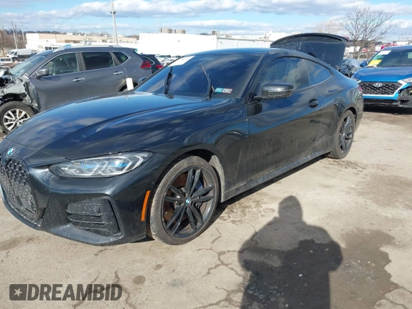 2021 BMW 4 Series M440i xDrive with VIN WBA13AR01MCG19764, listed as a IAAI auction lot 41486485 with Not Provided miles and . Bid and sale history available at DreamBid. Image 2.