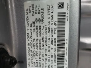 2019 Honda CR-V EX with VIN 2HKRW2H55KH654614, listed as a Copart auction lot 51593385 with 48,438 mi miles and Salvage Title. Bid and sale history available at carsss.com. Image 12.